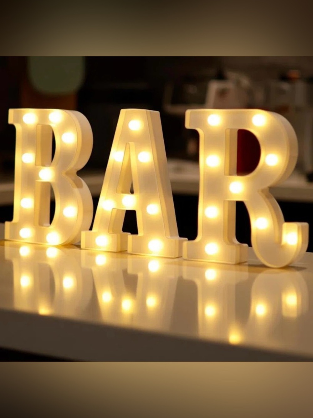 Target White LED Marquee Letters - 'BAR' Decorative Light